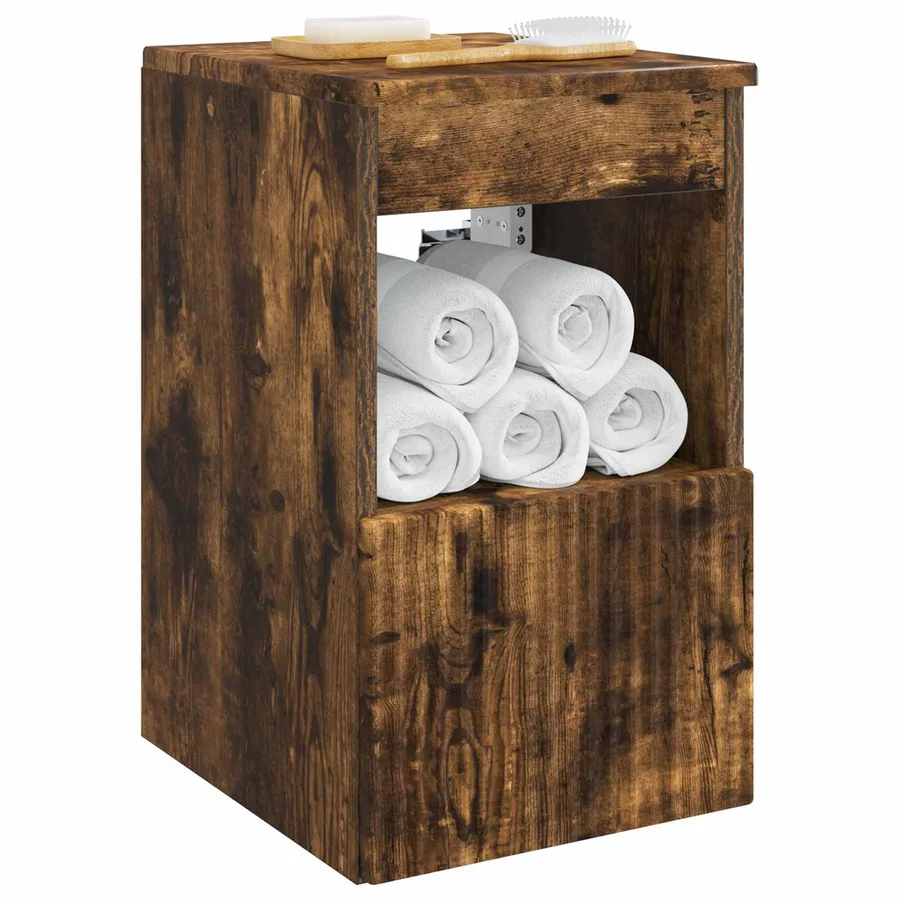 Armoire de salle de bain Chêne fumé 30 x 41 x 50 cm - 3