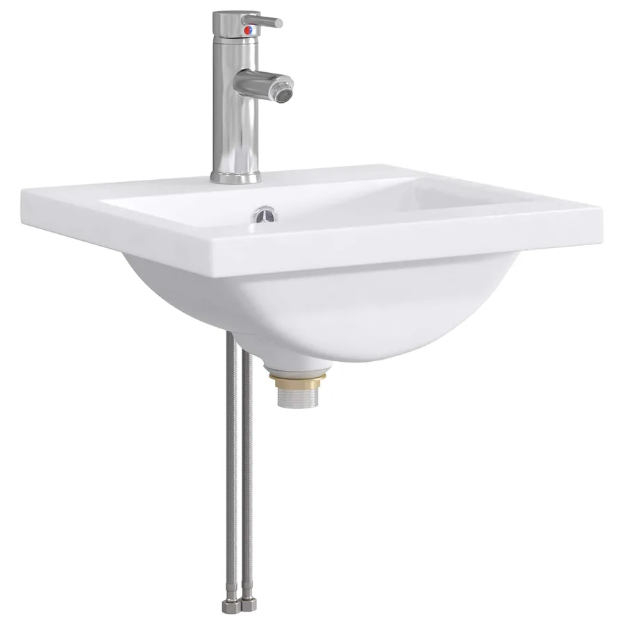 Lavabo de salle de bains Chrome 42 x 40 x 16,5 cm métal - 2