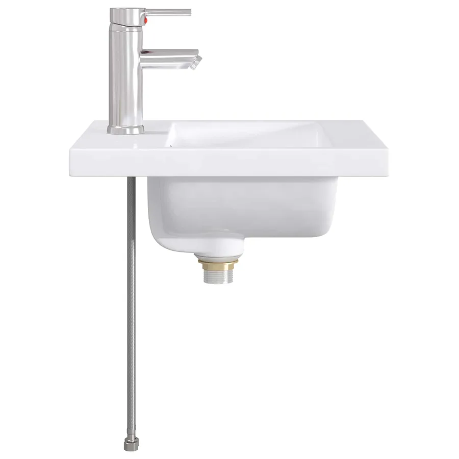 Lavabo de salle de bains Chrome 42 x 40 x 16,5 cm métal - 5