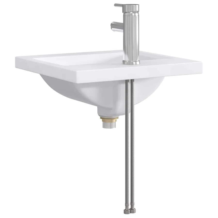 Lavabo de salle de bains Chrome 42 x 40 x 16,5 cm métal - 6