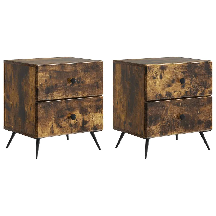Cabinet de chevet 2 pcs Chêne fumé 43 x 34,5 x 47,5 cm - 2
