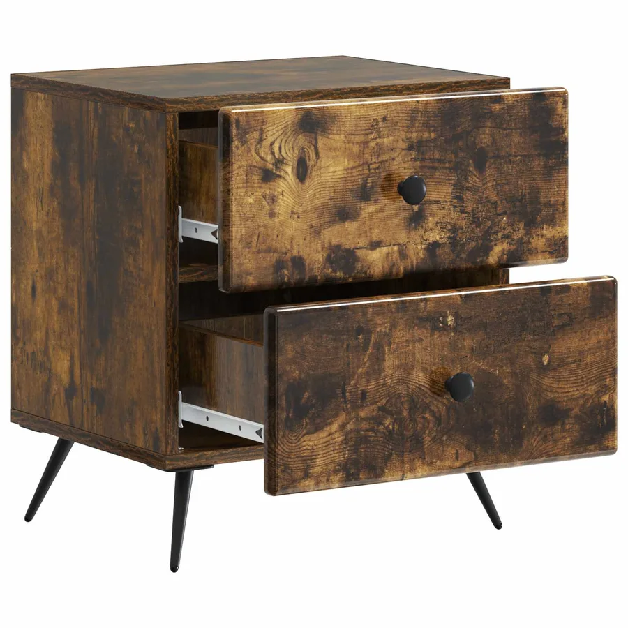 Cabinet de chevet 2 pcs Chêne fumé 43 x 34,5 x 47,5 cm - 6