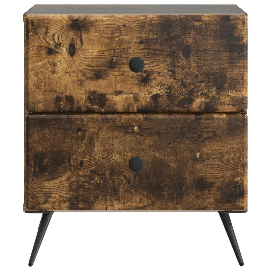 Cabinet de chevet 2 pcs Chêne fumé 43 x 34,5 x 47,5 cm - 7