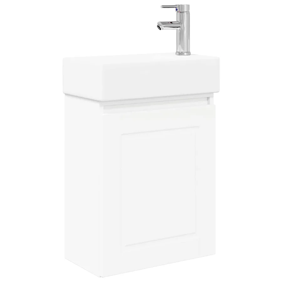 Meuble de salle de bain avec robinet Blanc 45,5 x 22,5 x 84 cm - 2