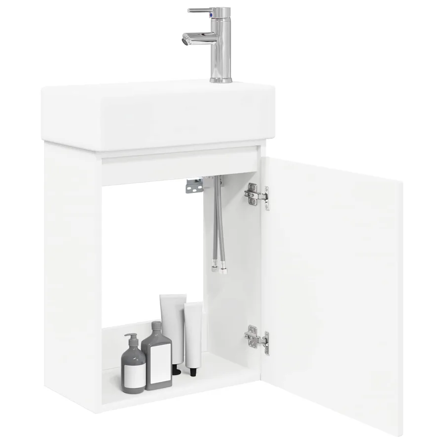 Meuble de salle de bain avec robinet Blanc 45,5 x 22,5 x 84 cm - 3