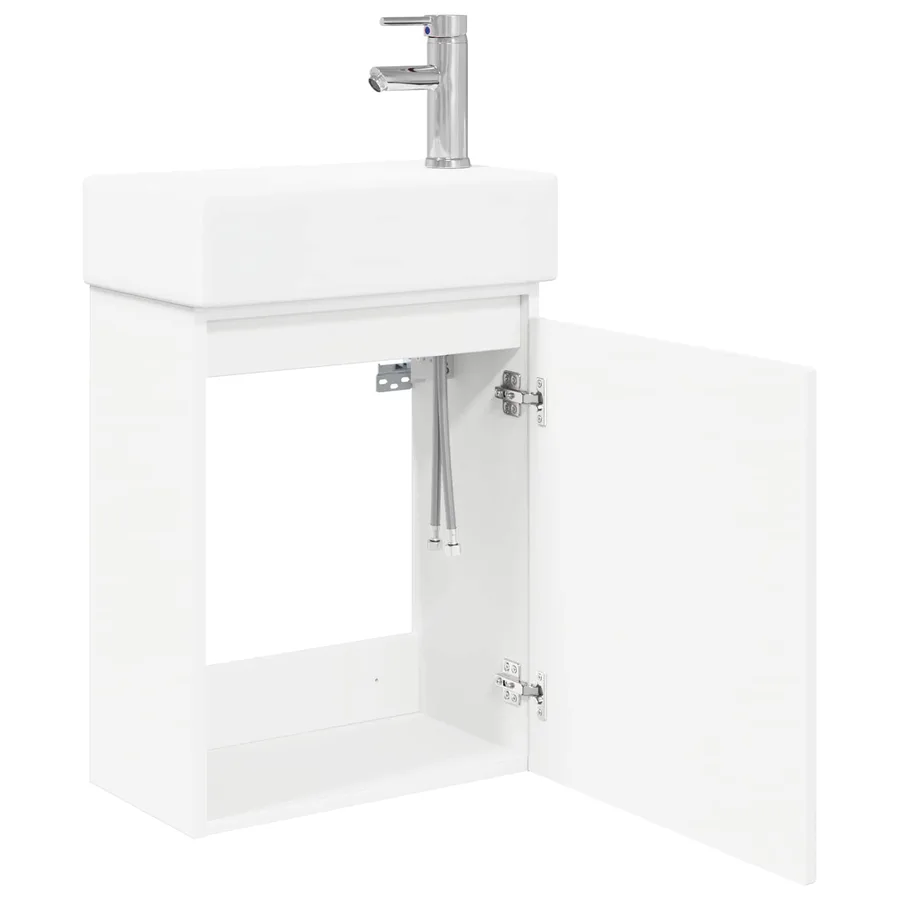 Meuble de salle de bain avec robinet Blanc 45,5 x 22,5 x 84 cm - 4