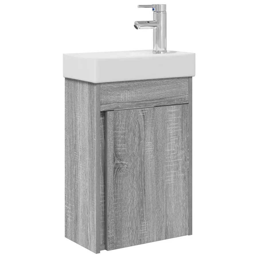 Meuble de salle de bain avec robinet Sonoma gris - 2