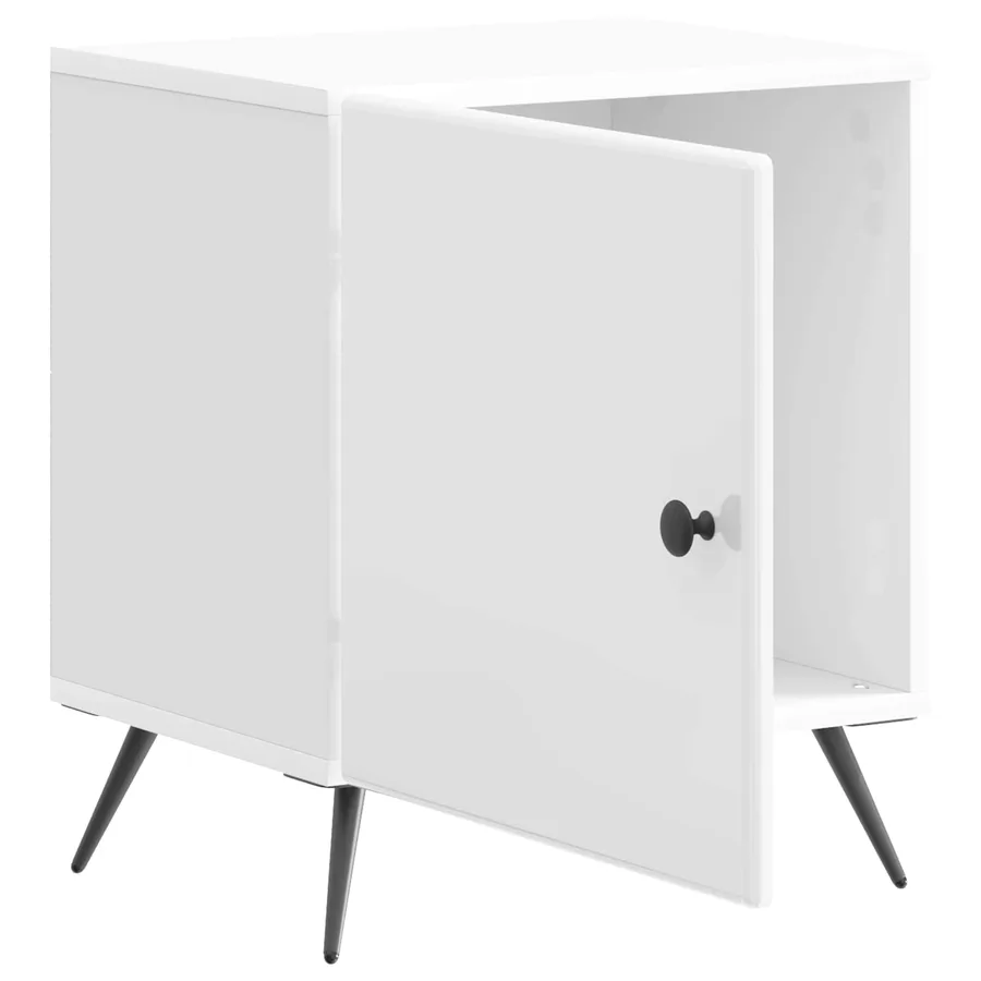 Cabinet de chevet 2 pcs Blanc brillant 43 x 34,5 x 50 cm - 6