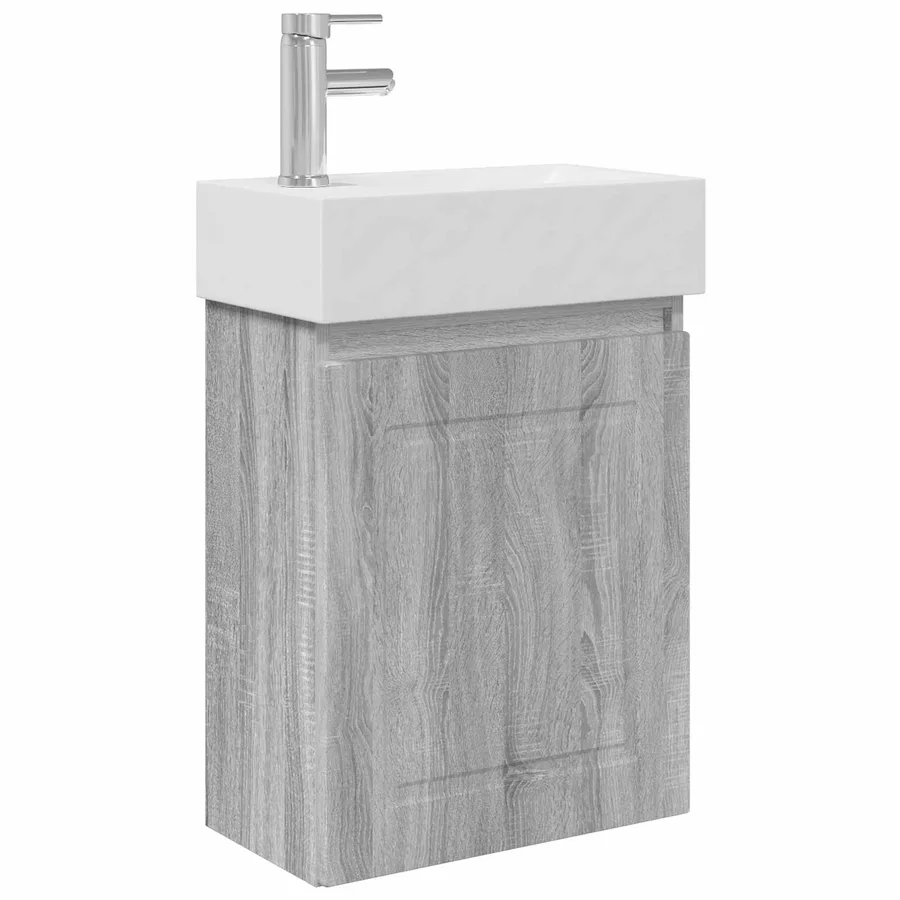 Meuble de salle de bain avec robinet Sonoma gris - 2