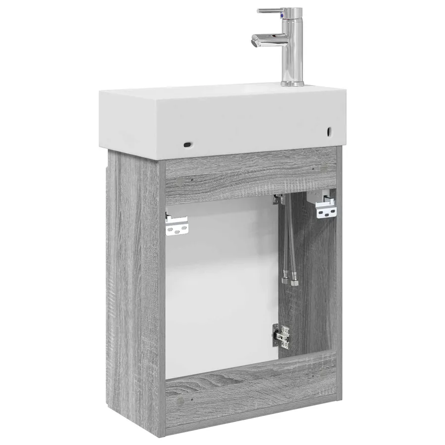 Meuble de salle de bain avec robinet Sonoma gris - 7