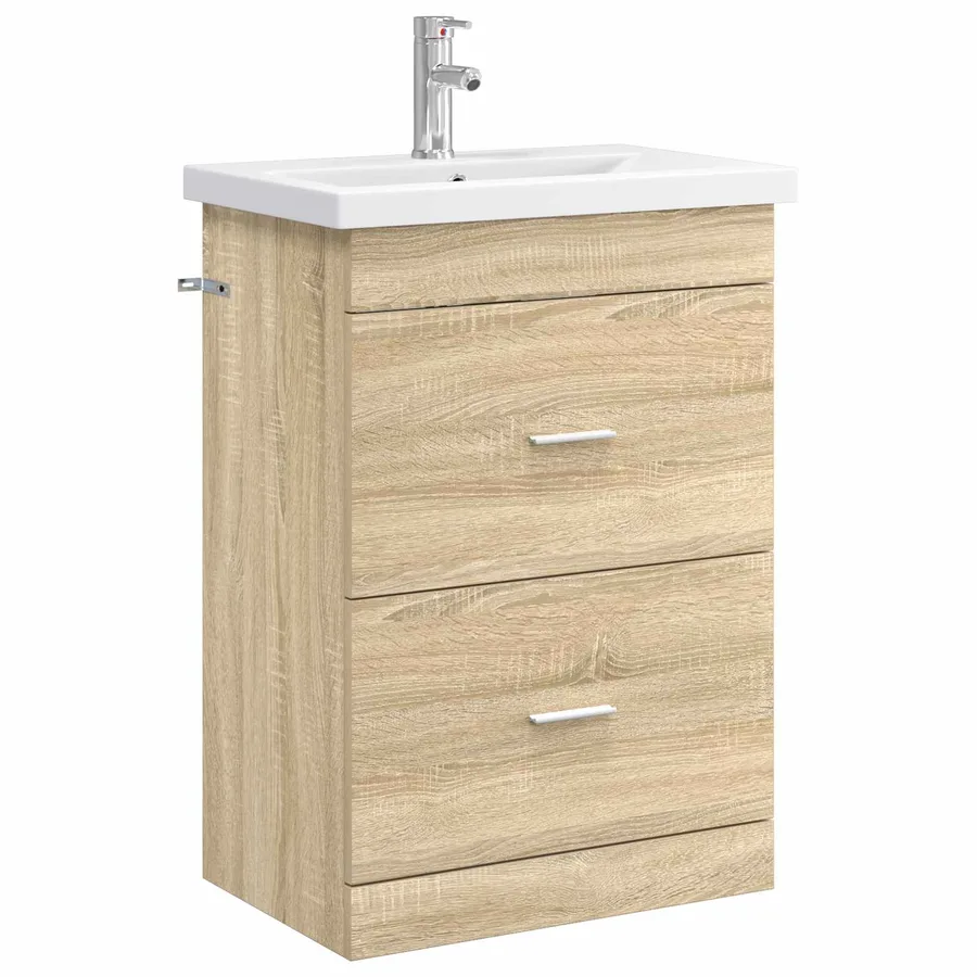 Ensemble de mobilier de salle de bain Chêne Sonoma - 2
