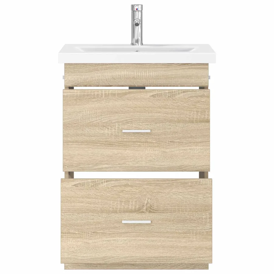 Ensemble de mobilier de salle de bain Chêne Sonoma - 3