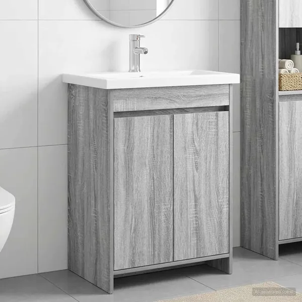 Ensemble de mobilier de salle de bain Sonoma gris