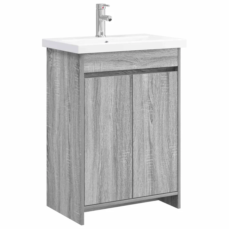 Ensemble de mobilier de salle de bain Sonoma gris - 2