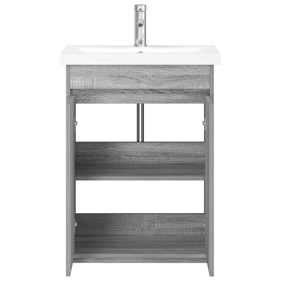 Ensemble de mobilier de salle de bain Sonoma gris - 3