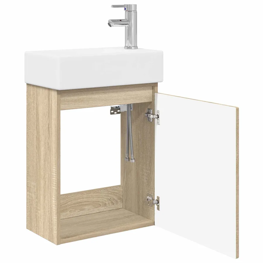 Meuble de salle de bain avec robinet Chêne Sonoma - 4