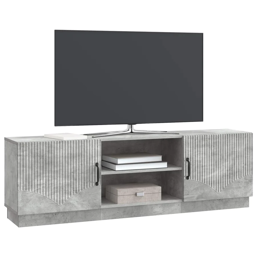 Meuble TV Gris béton 150 x 31 x 47 cm Bois d'ingénierie - 3