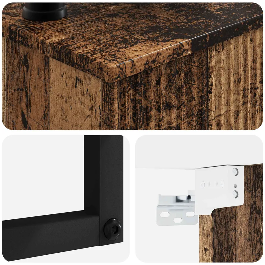 Basin de lavage mural Bois ancien 53 x 35 x 39 cm - 6