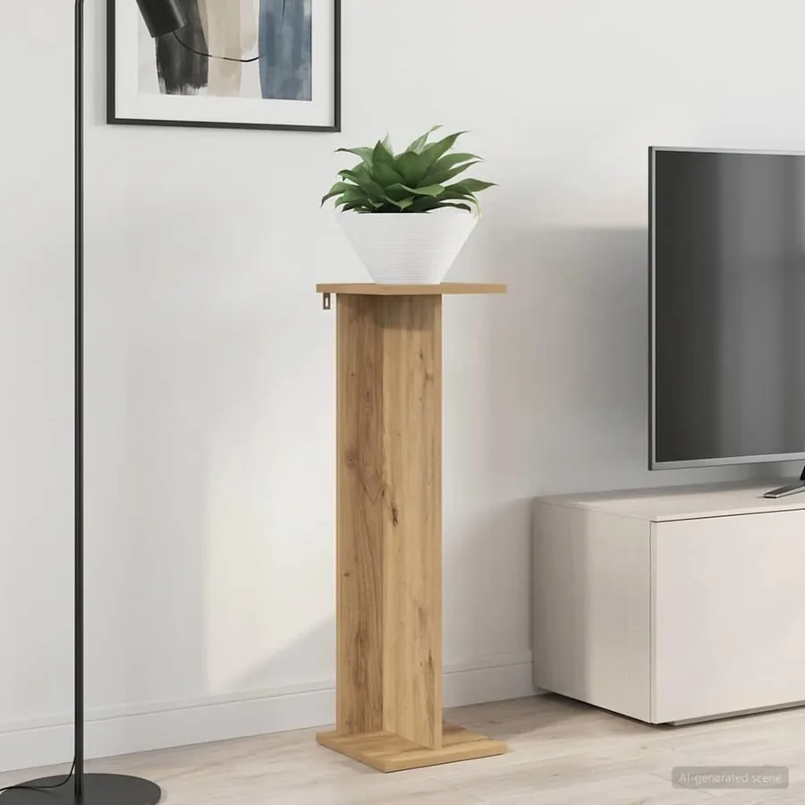 Support de Plante 2 pc Chêne Artisanal 25 x 25,5 x 80,5 cm
