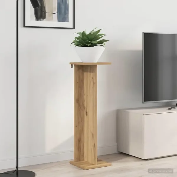 Support de Plante 2 pc Chêne Artisanal 25 x 25,5 x 80,5 cm