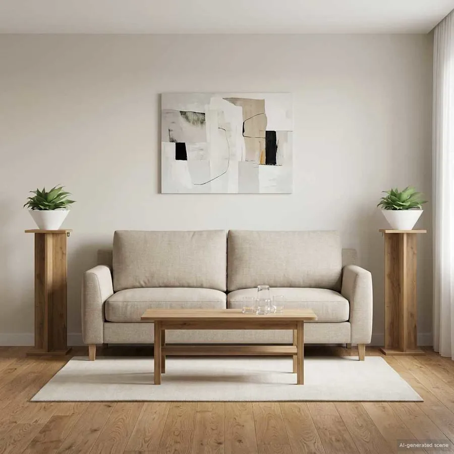 Support de Plante 2 pc Chêne Artisanal 25 x 25,5 x 80,5 cm - 4