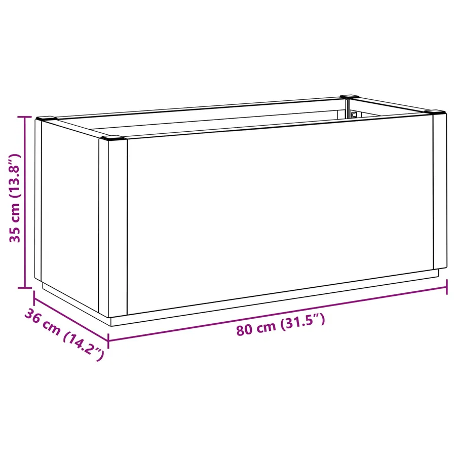 Boîte de fleurs de jardin Vert 80 x 36 x 35 cm PP - 10
