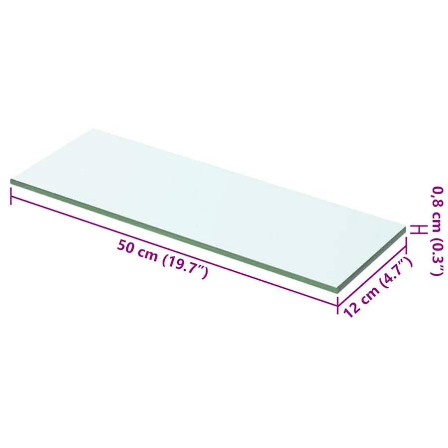 Panneau pour étagère Verre transparent 50 x 12 cm - 3