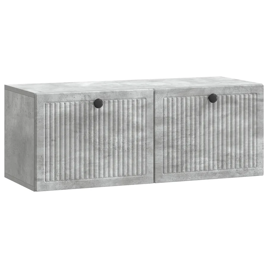 Meuble TV mural Gris béton 78,5 x 31 x 30 cm Bois d'ingénierie - 2