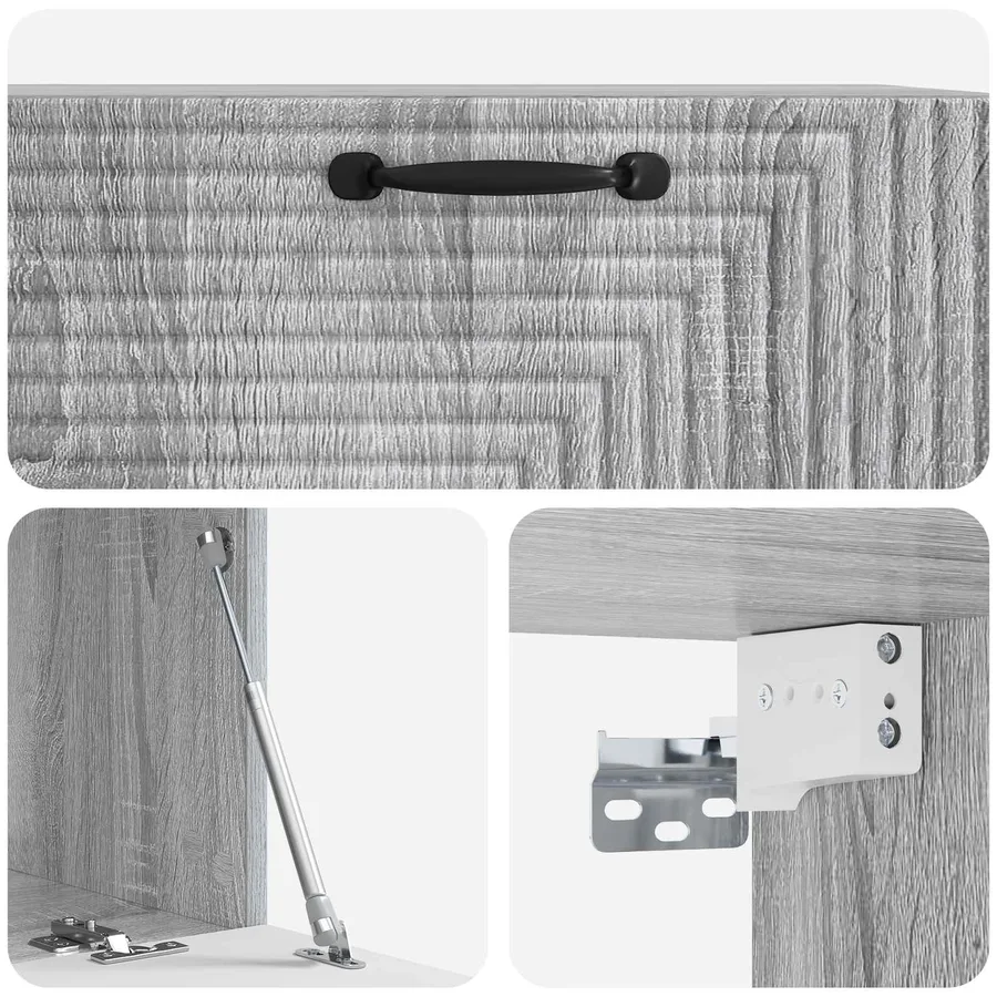 Meuble TV mural Sonoma gris 78,5 x 41 x 30 cm Bois d'ingénierie - 9