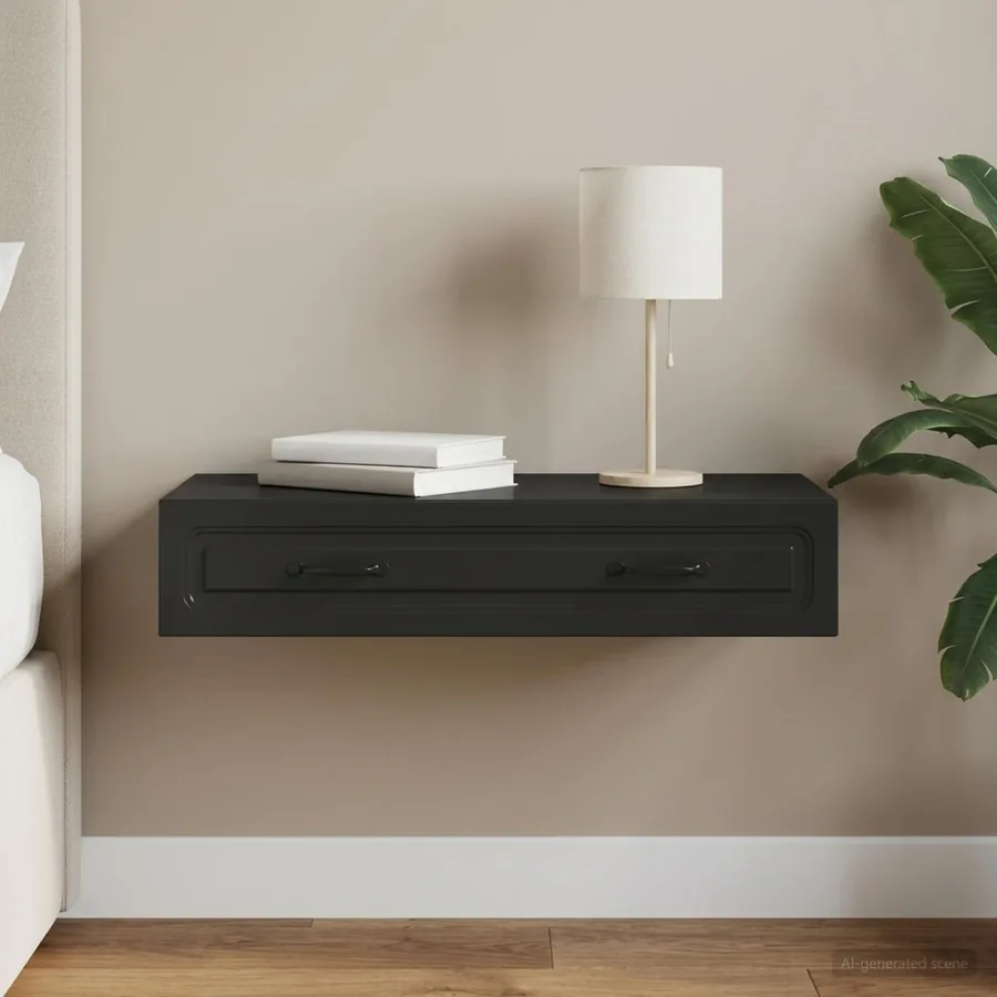 Table d'appoint murale Noir 87,5 x 34,5 x 17 cm