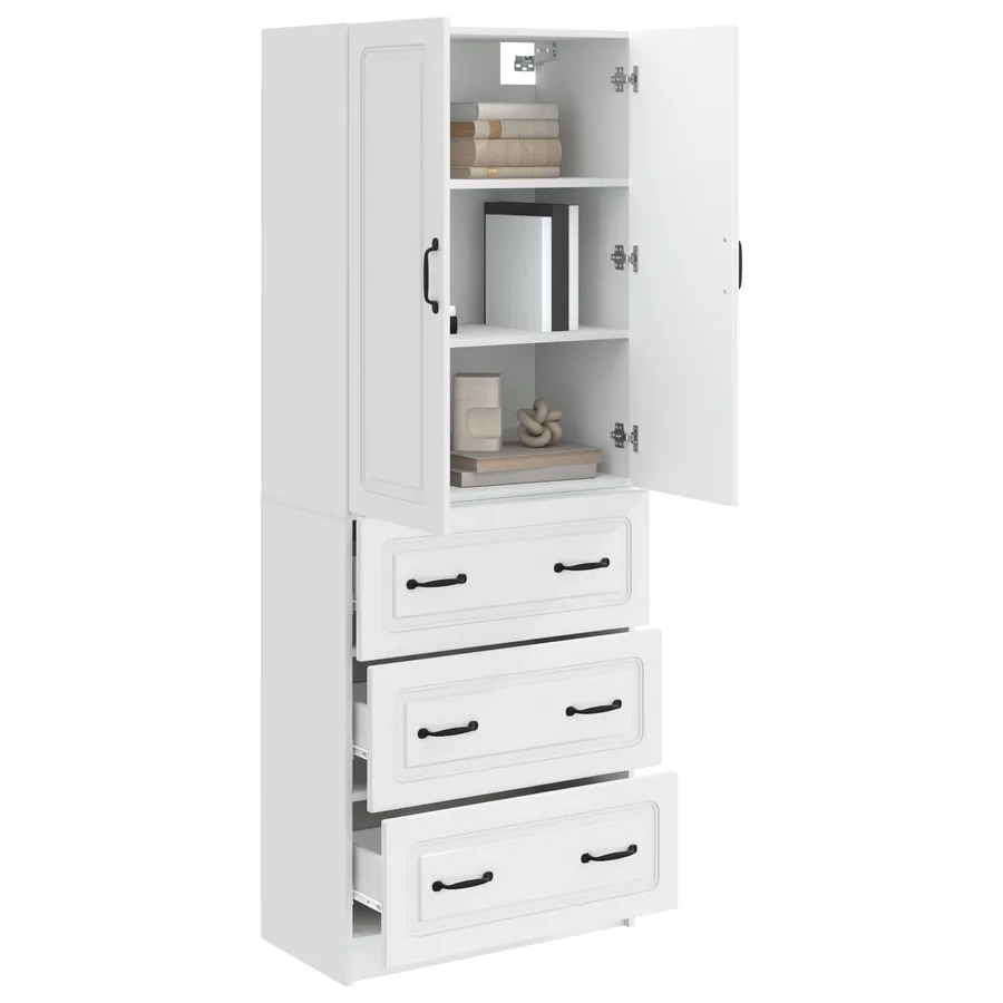 Ensemble de Meubles 2 pcs Blanc brillant 66 x 34,5 x 87 cm - 3