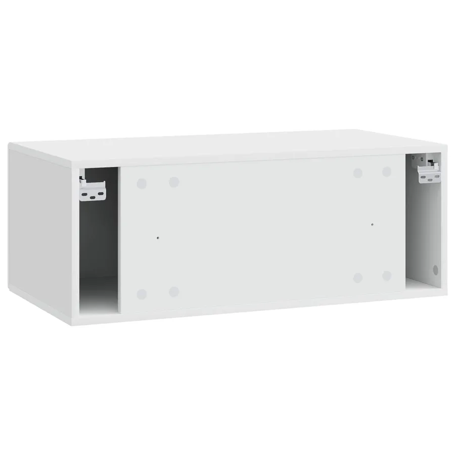Meuble TV mural 98 x 31 cm Blanc brillant Bois d'ingénierie - 7