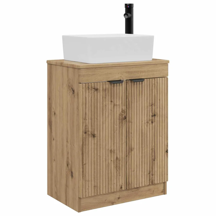 Meuble de salle de bain avec évier Chêne artisanal - 2