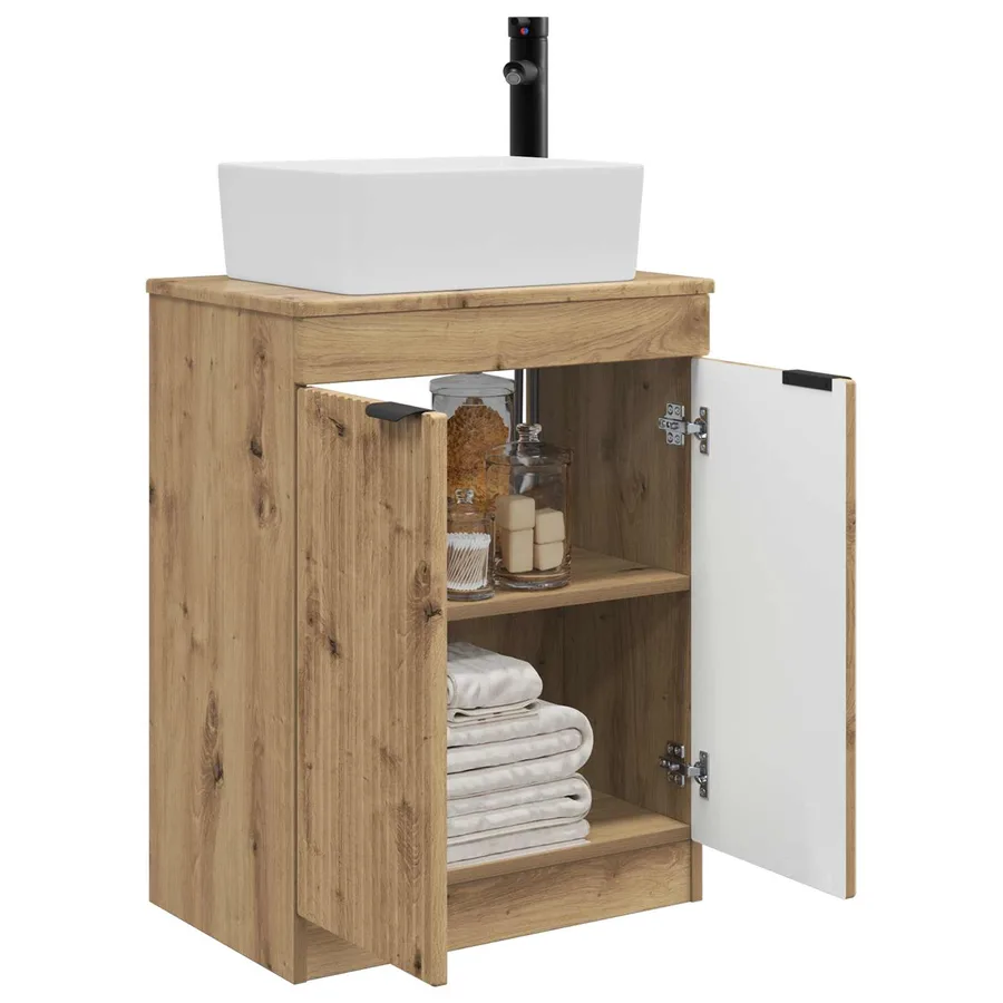 Meuble de salle de bain avec évier Chêne artisanal - 3