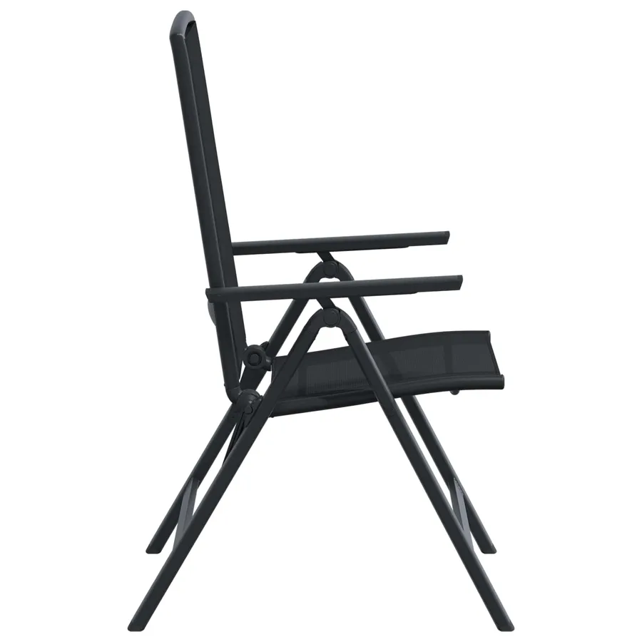 Chaises de jardin inclinables 2 pcs Noir 58 x 71 x 112 cm - 6