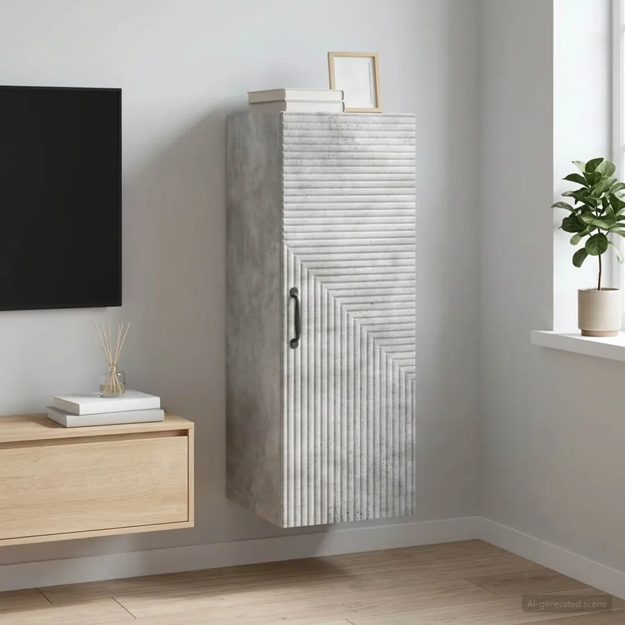 Armoire Murale Gris béton 33 x 34,5 x 90 cm Bois d'ingénierie