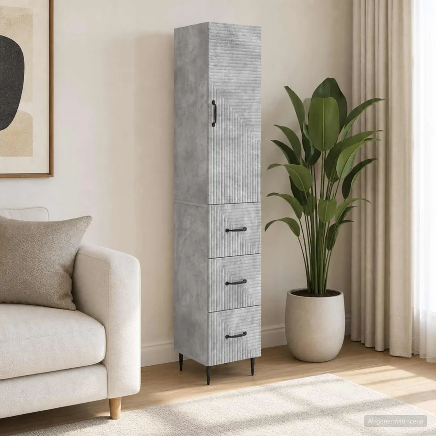Ensemble de Meubles 2 pcs Gris béton 33 x 34,5 x 90 cm