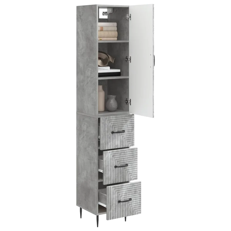 Ensemble de Meubles 2 pcs Gris béton 33 x 34,5 x 90 cm - 3