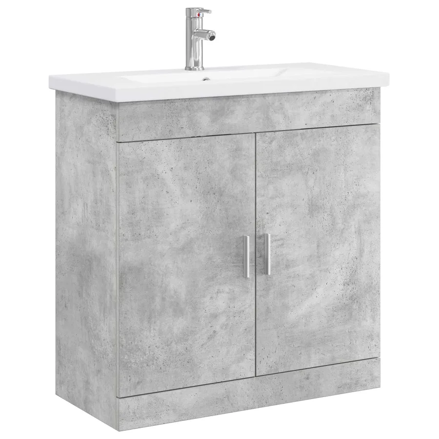 Ensemble de mobilier de salle de bain Gris béton - 2