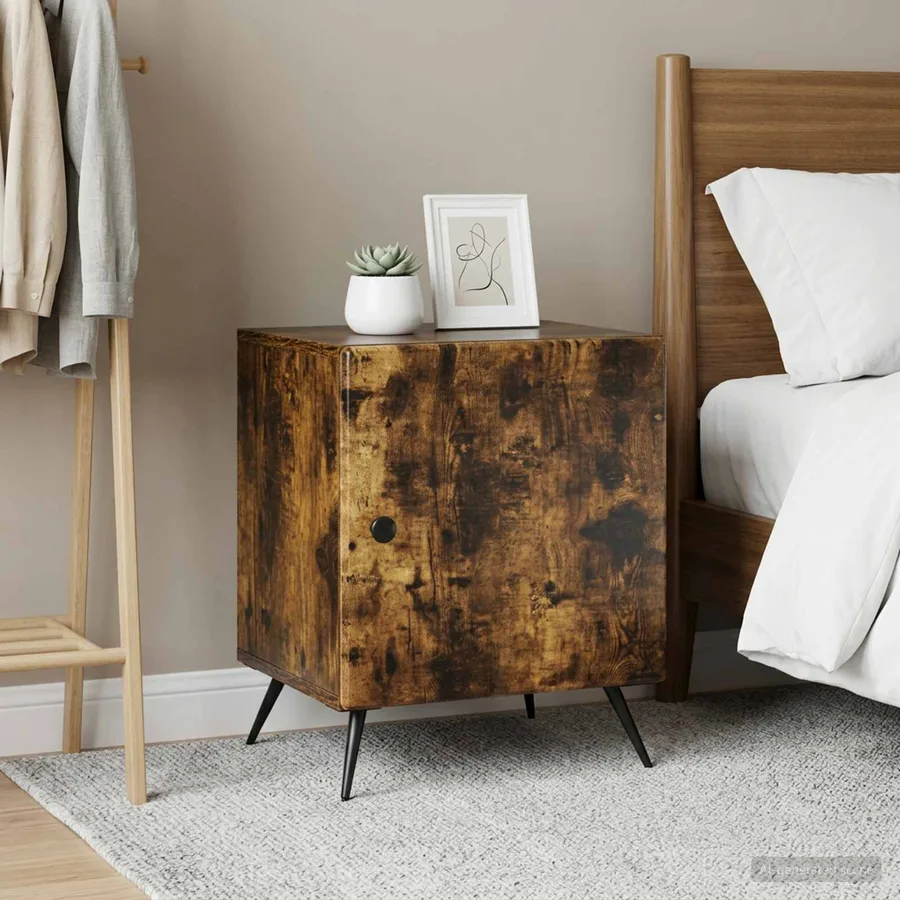 Cabinet de chevet 2 pcs Chêne fumé 43 x 34,5 x 50 cm - 4