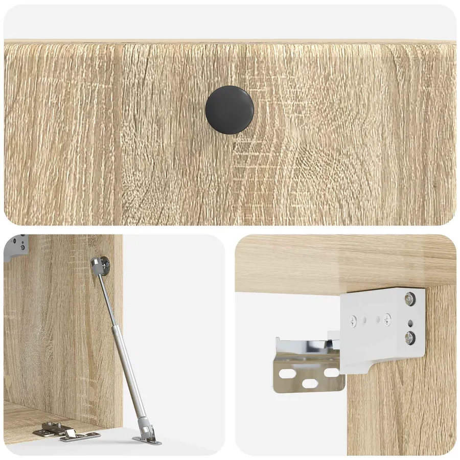 Meuble TV mural 59,5 x 31 x 30 cm Chêne Sonoma - 9