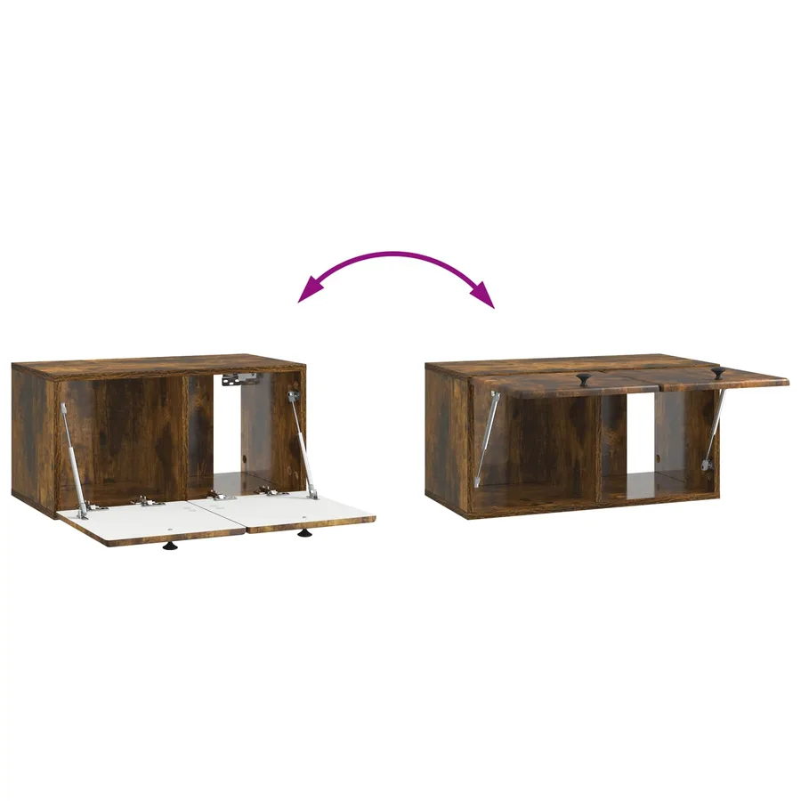 Meuble TV mural 59,5 x 31 x 30 cm Chêne fumé Bois d'ingénierie - 8