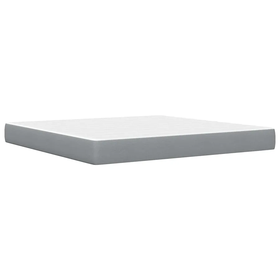 Cadre de lit Gris clair 200 x 200 cm Polyester - 5