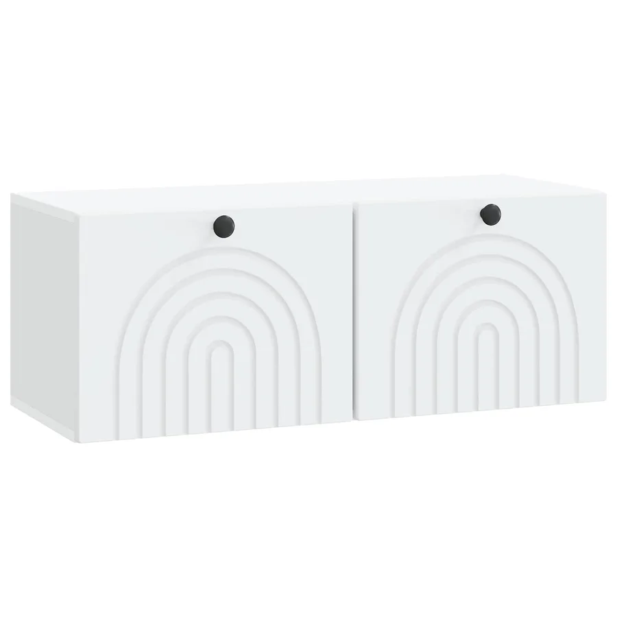 Meuble TV mural Blanc 78,5 x 31 x 30 cm Bois d'ingénierie - 2