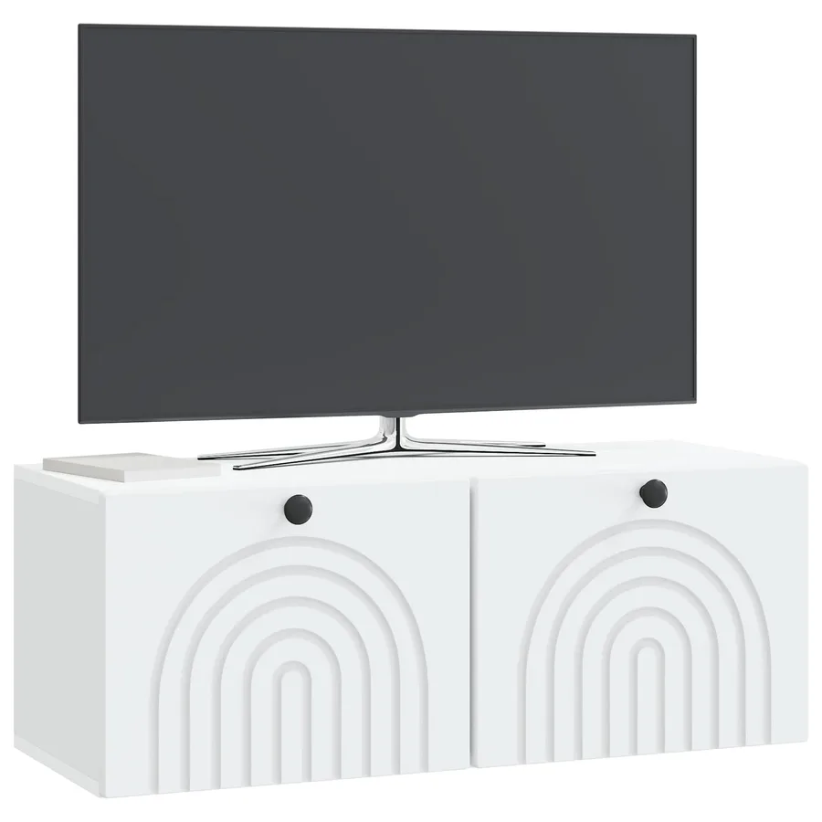 Meuble TV mural Blanc 78,5 x 31 x 30 cm Bois d'ingénierie - 3