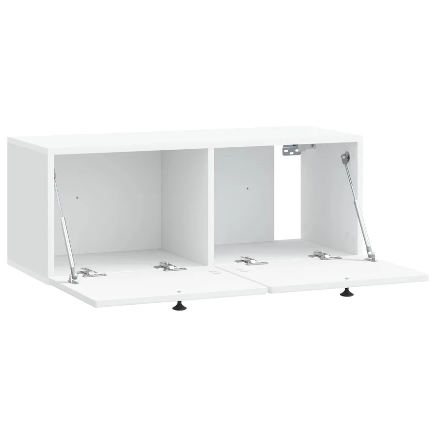 Meuble TV mural Blanc 78,5 x 31 x 30 cm Bois d'ingénierie - 5