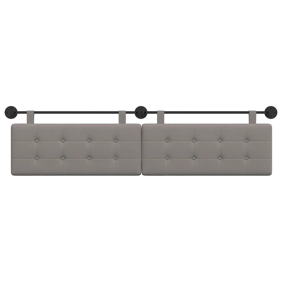 Tête de lit suspendue Taupe tissu - 5