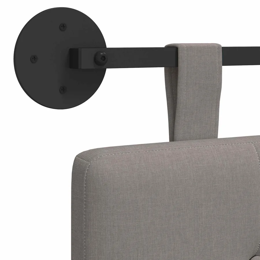 Tête de lit suspendue Taupe tissu - 9