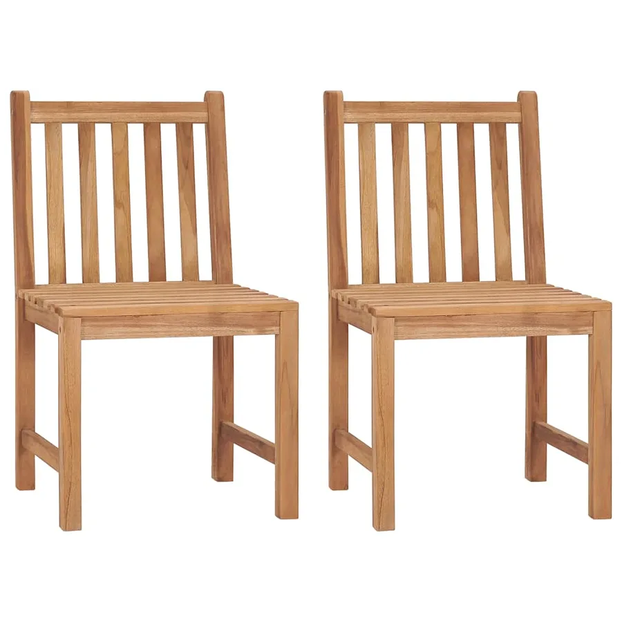 Chaises de jardin lot de 2 avec coussins Bois de teck massif - 3
