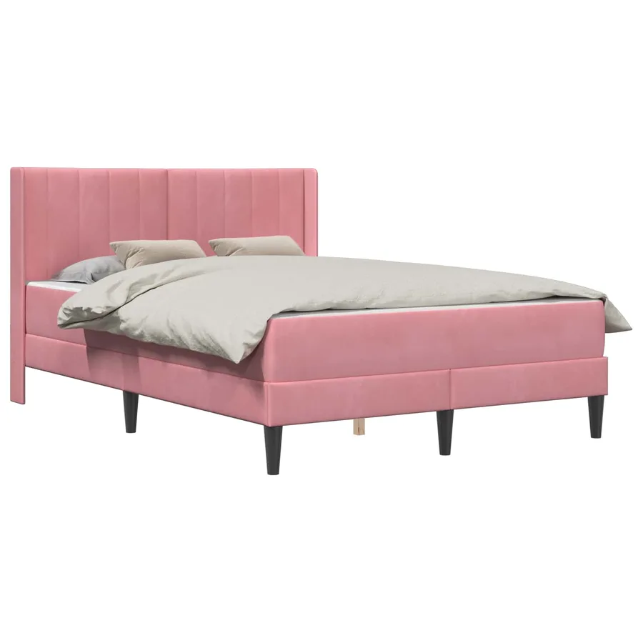 Cadre de lit avec matelas Rose 120 x 190 cm Velours - 2